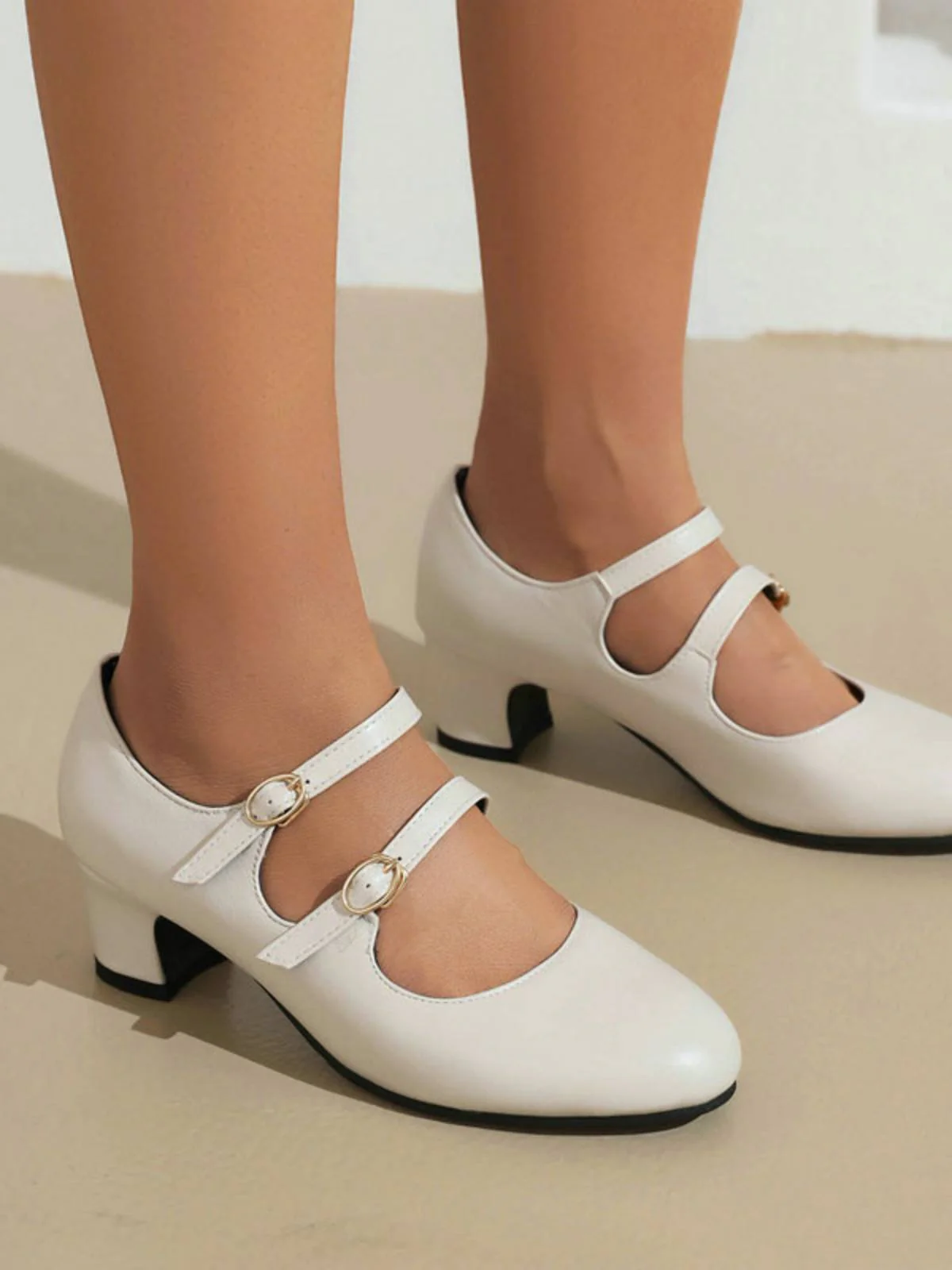 Double Buckle Heels Mary Jane Shoes - Image 7