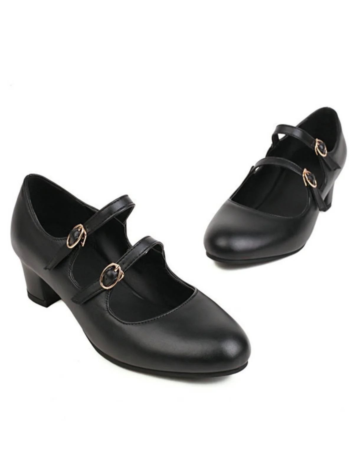 Double Buckle Heels Mary Jane Shoes - Image 8