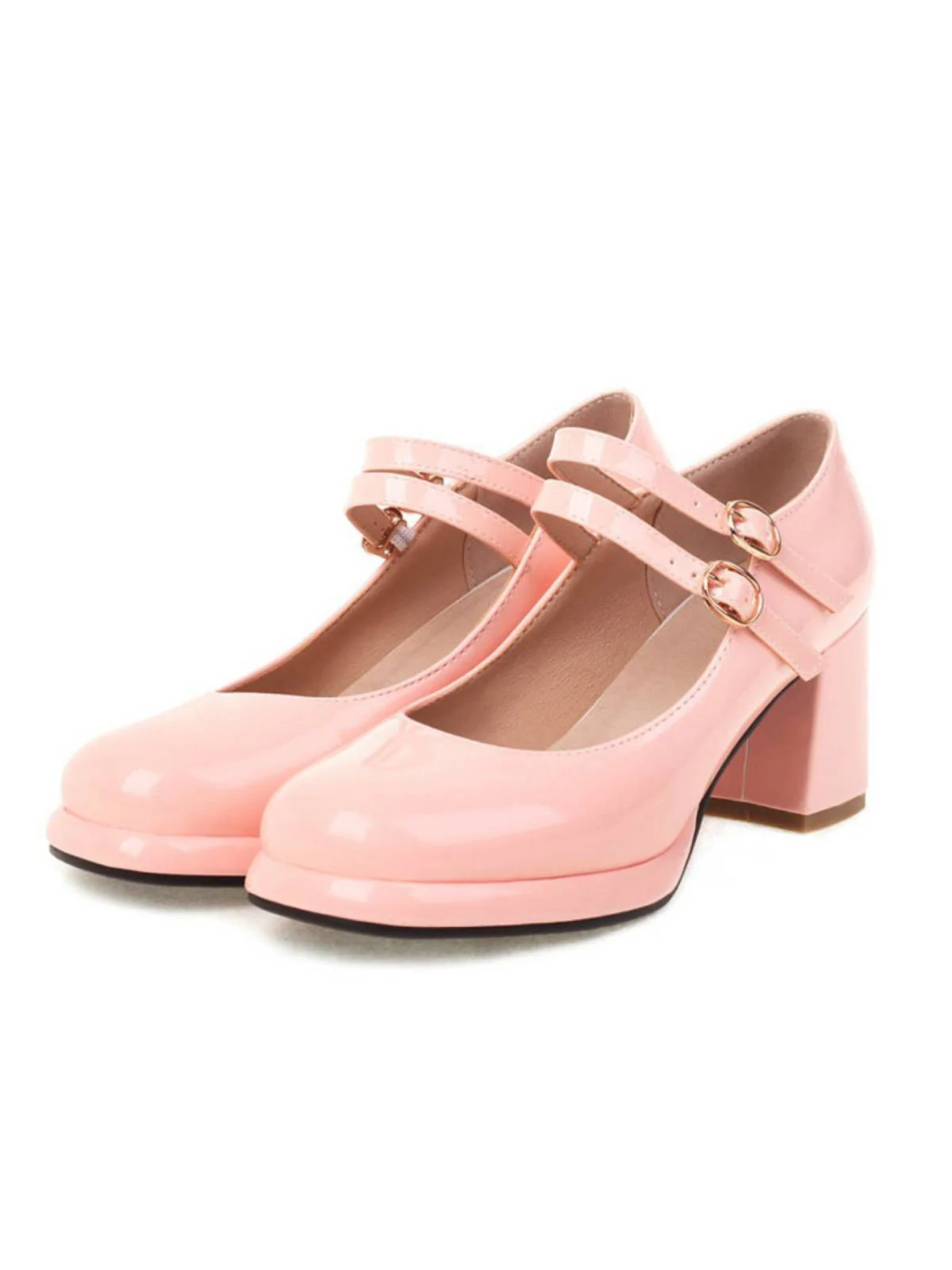 Double Buckles Mary Jane Heels Shoes - Image 8