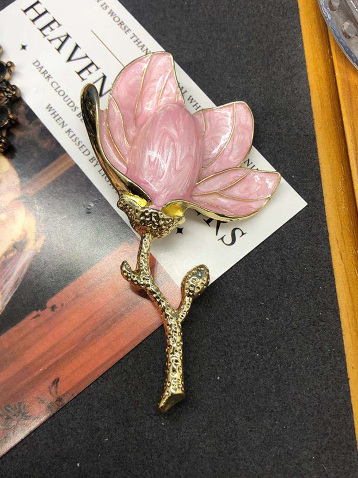 Enamel 3D Magnolia Flower Brooch - Image 3