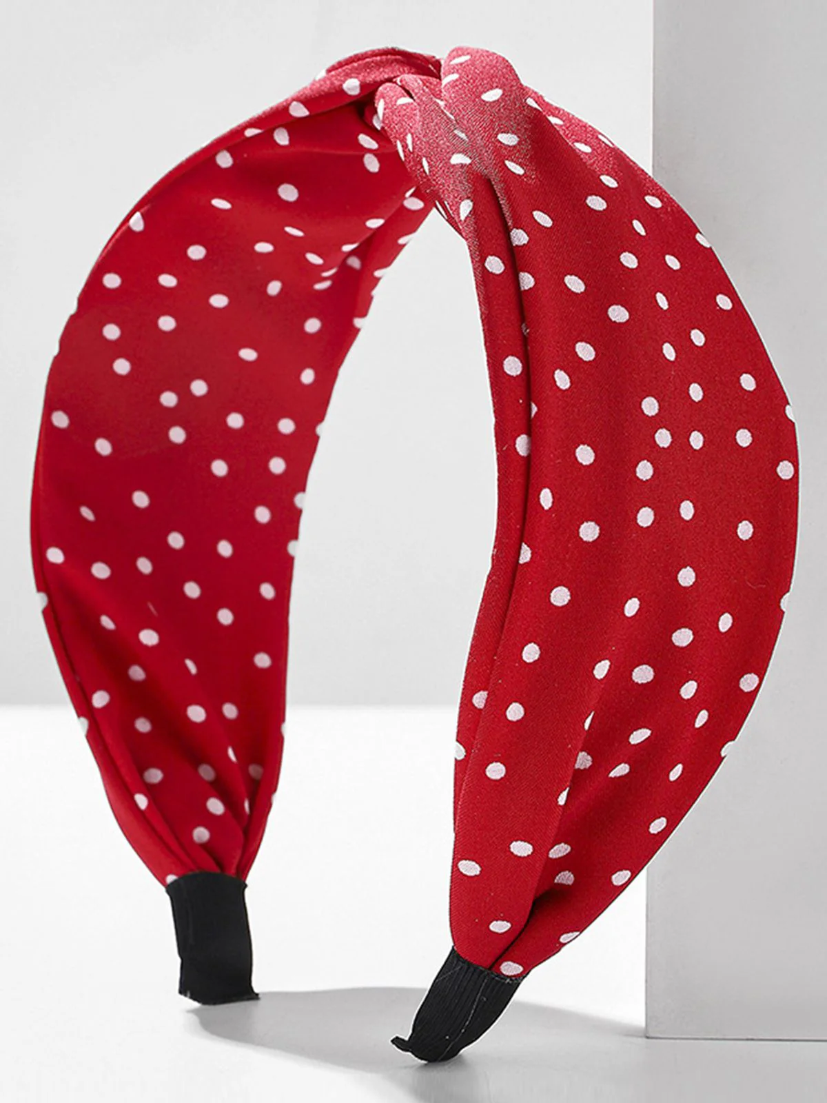 Fabric Wide Brim Polka Dot Cross Headband - Image 4