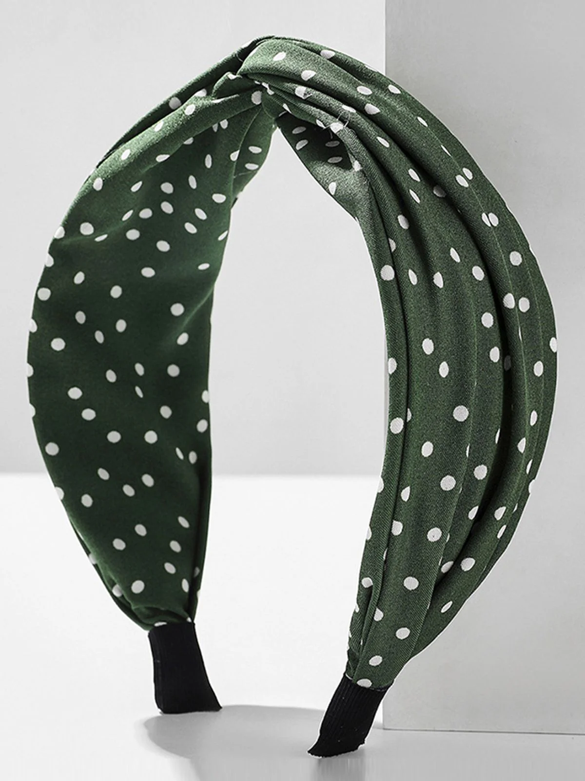 Fabric Wide Brim Polka Dot Cross Headband - Image 5