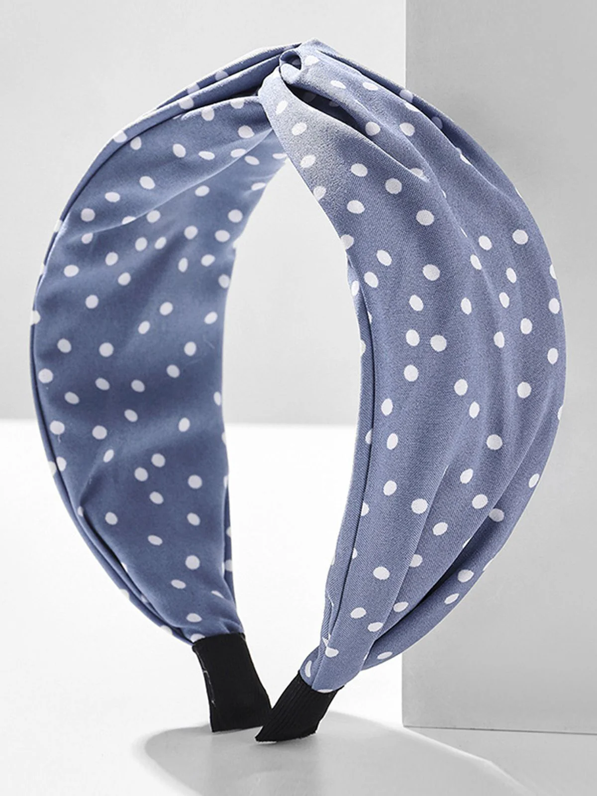 Fabric Wide Brim Polka Dot Cross Headband - Image 6