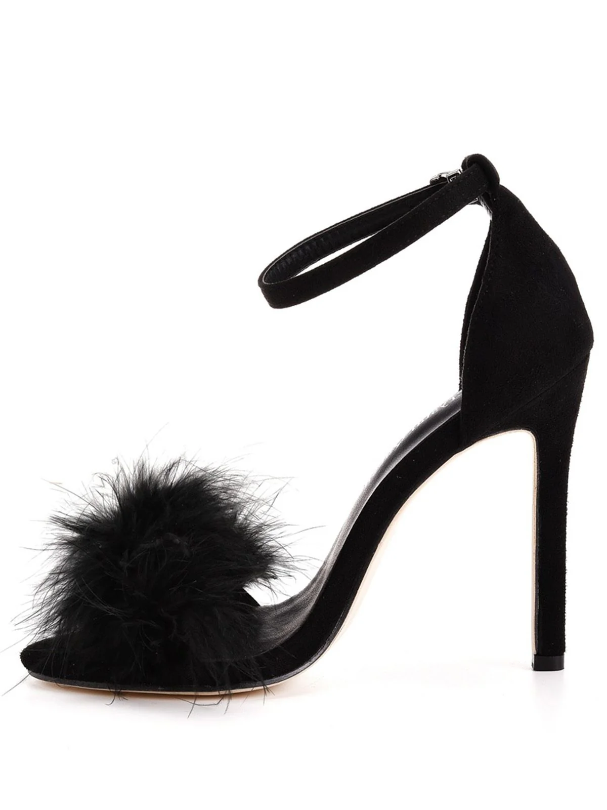 Feather Suede Strap High Heels - Image 13