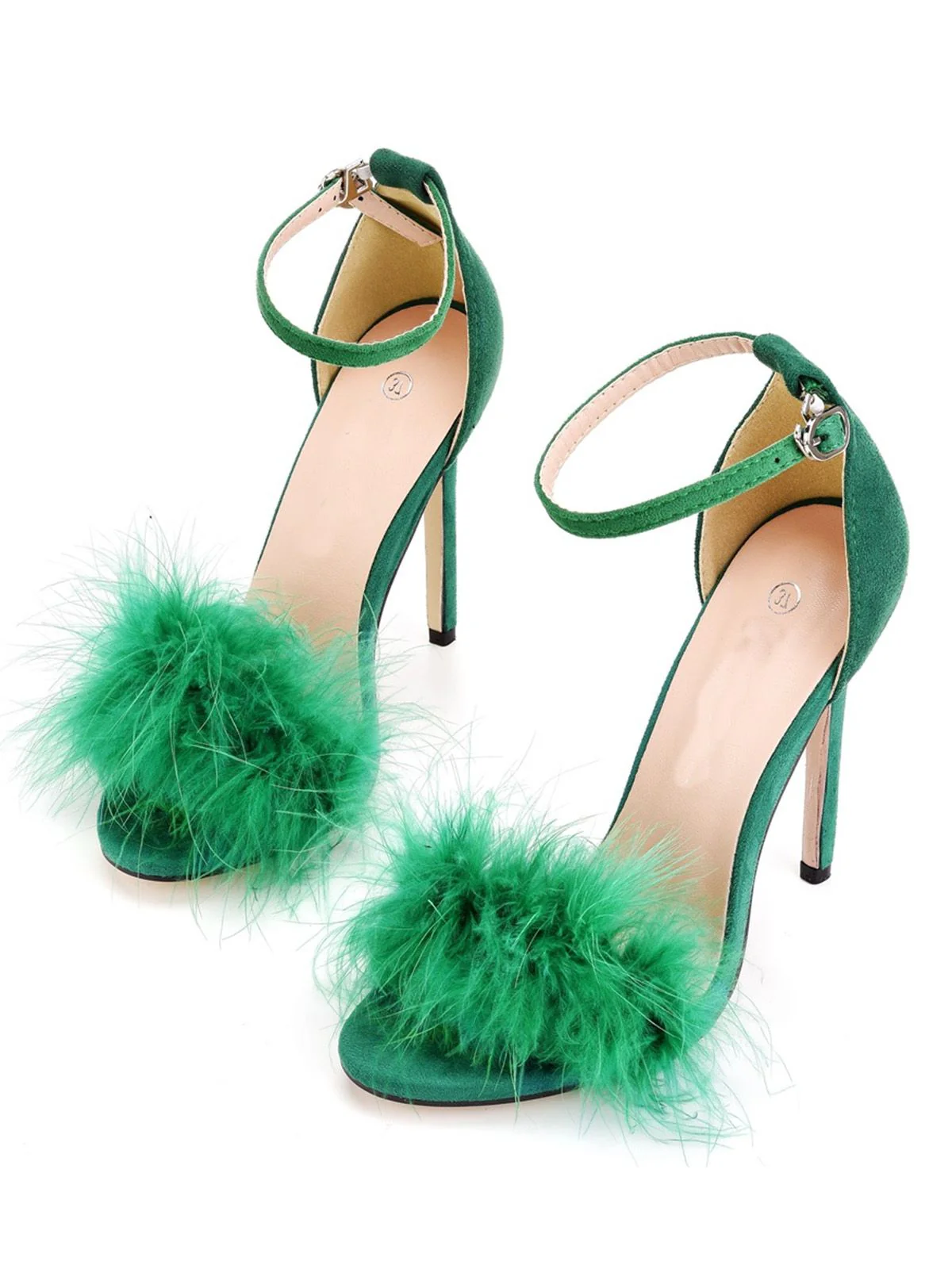 Feather Suede Strap High Heels - Image 20