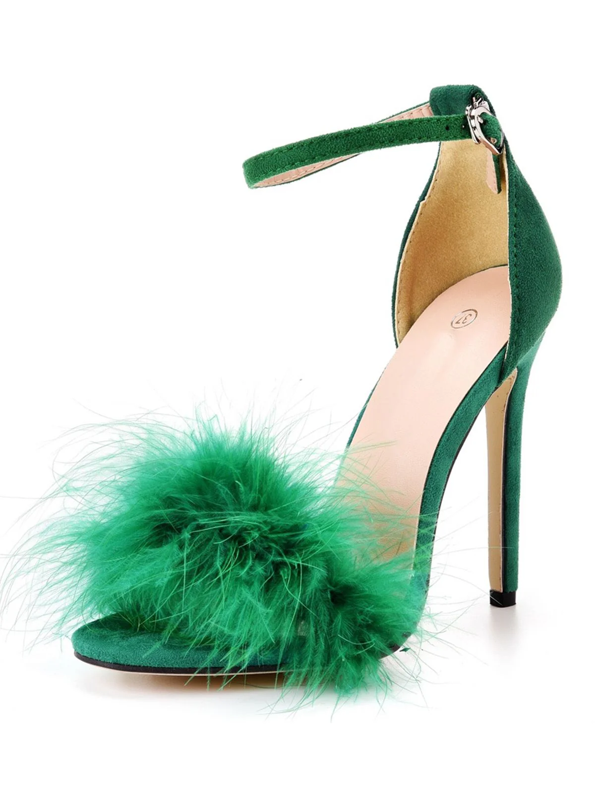 Feather Suede Strap High Heels - Image 21