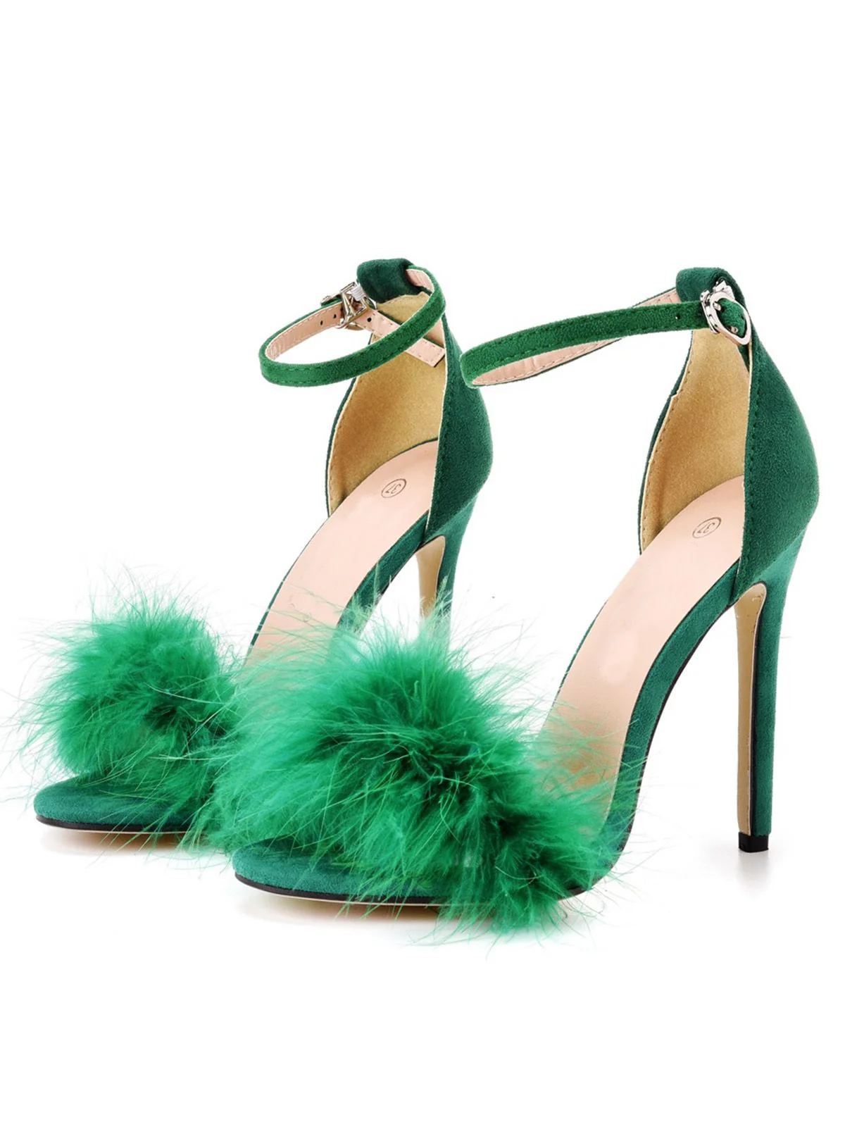 Feather Suede Strap High Heels - Image 22