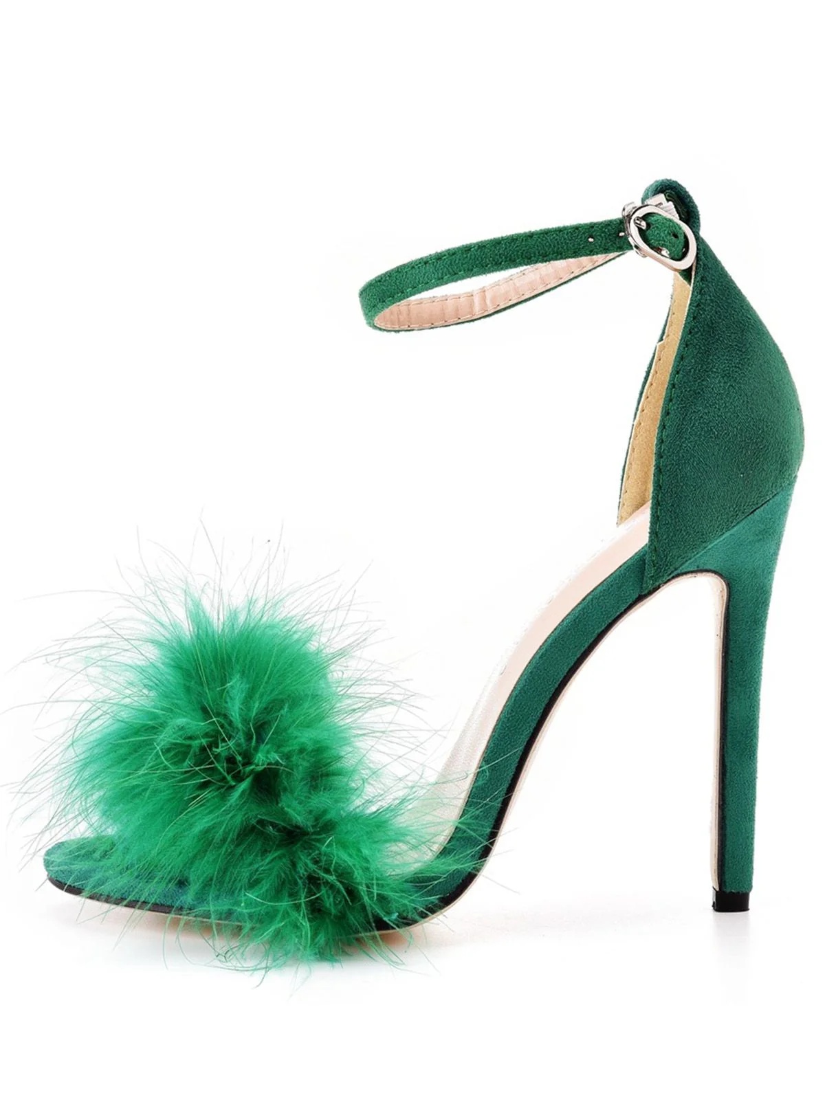 Feather Suede Strap High Heels - Image 24