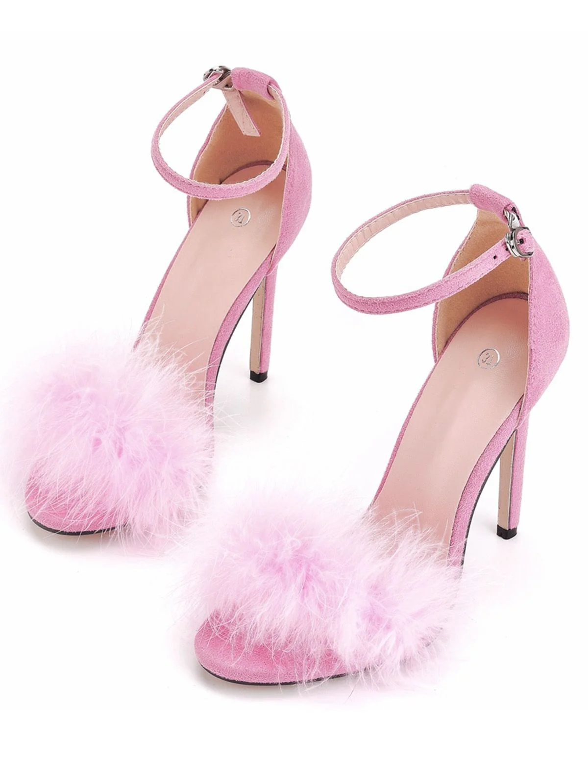 Feather Suede Strap High Heels - Image 4