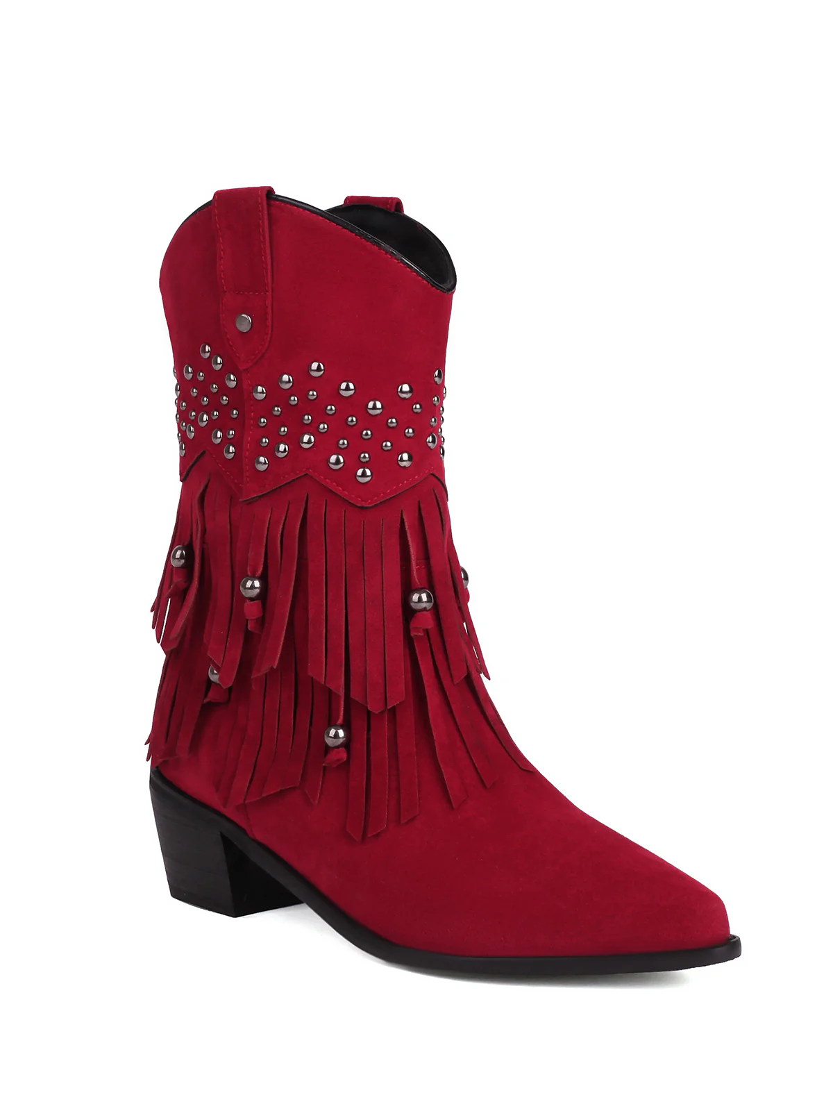 Flannelette Cone Heel Western Boots - Image 12