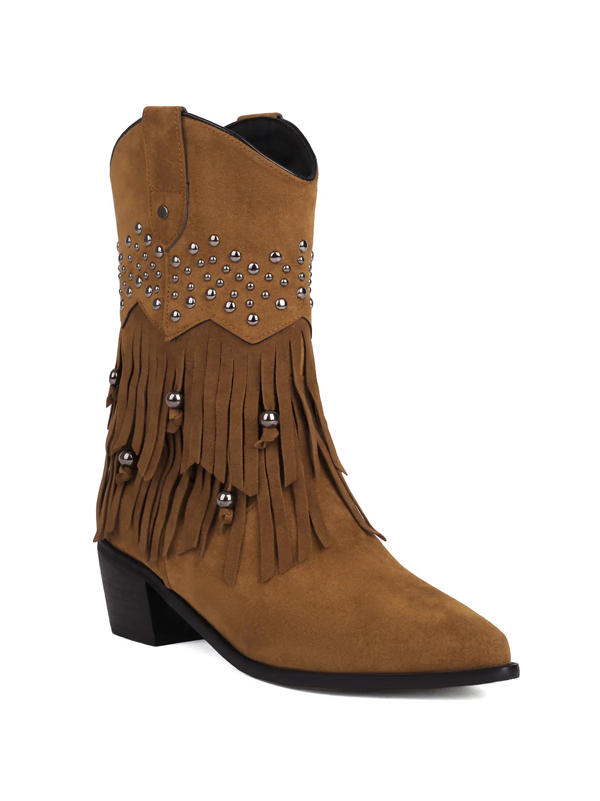 Flannelette Cone Heel Western Boots - Image 3
