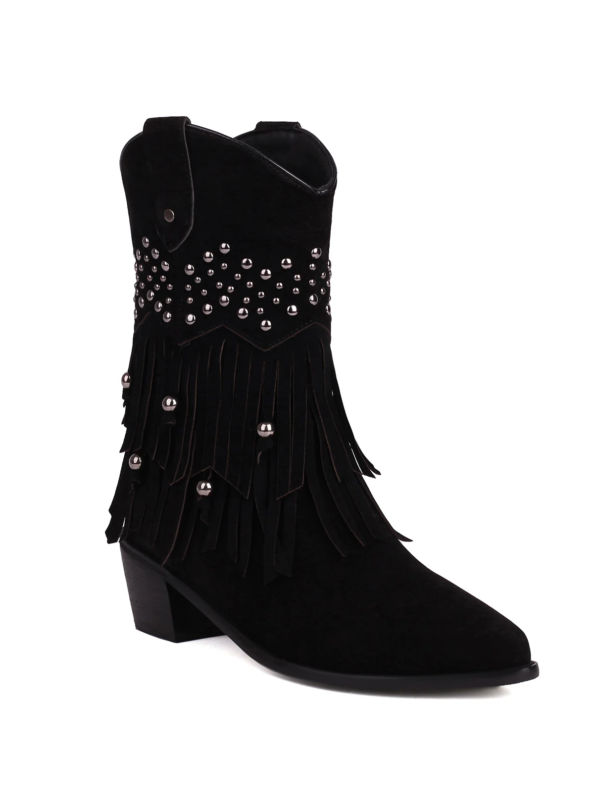 Flannelette Cone Heel Western Boots - Image 8
