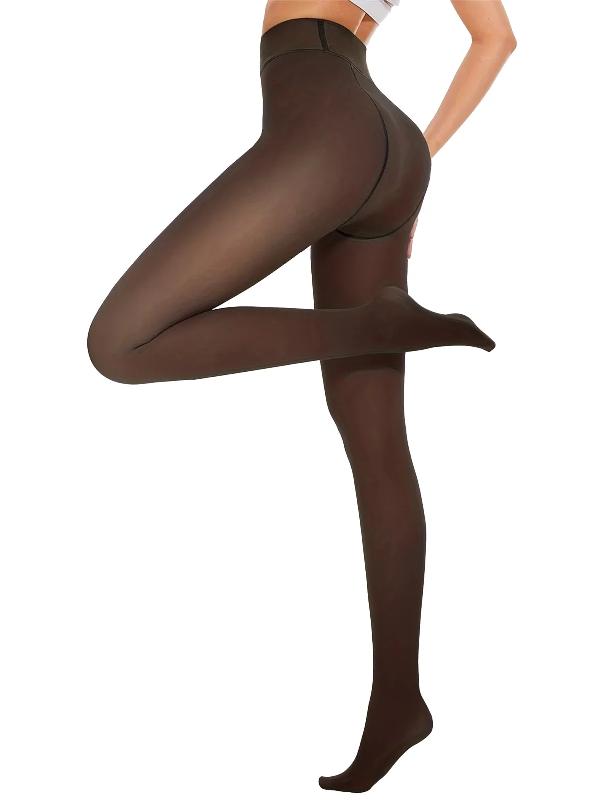 Fleece-Lined Thick Anti-Snag Warm Opaque Tights - Image 5