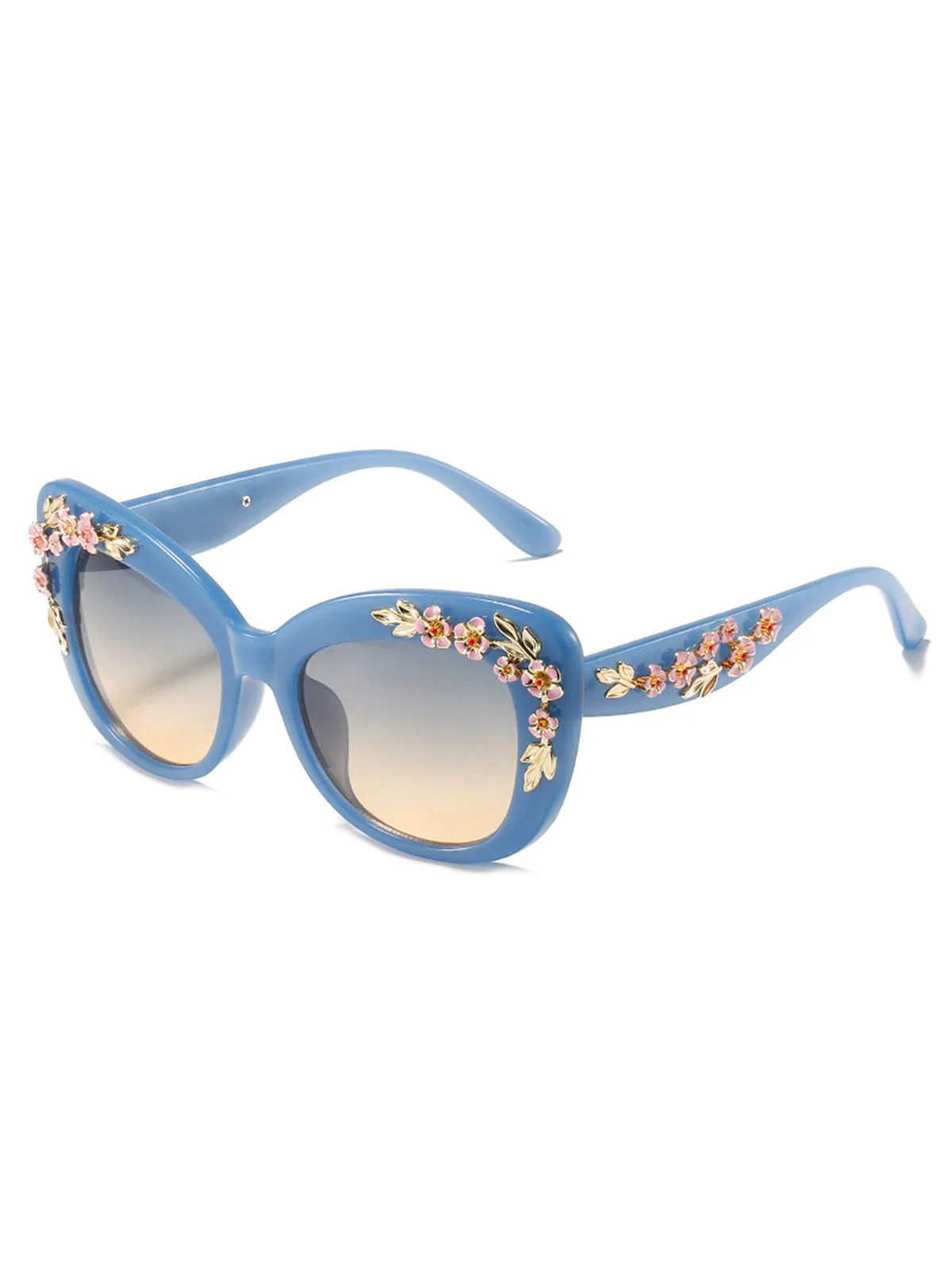 Floral Plastic Gradient Sunglasses - Image 4