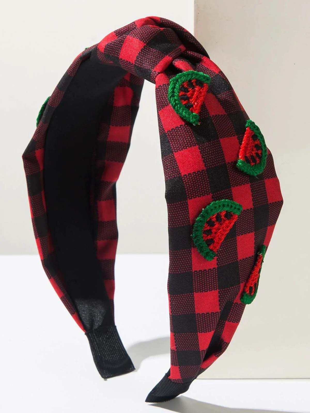 Fruit Gingham Plaid Retro Bow Headband - Image 2