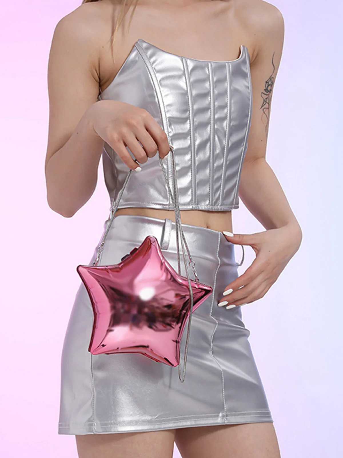 Funny Five Pointed Star Chain Crossbody Bag - Image 9