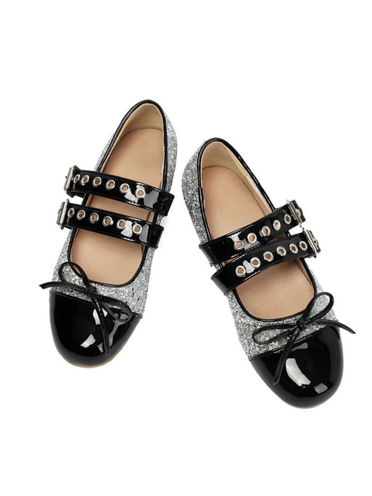 Glitter Buckle Details Mary Jane Heels - Image 2