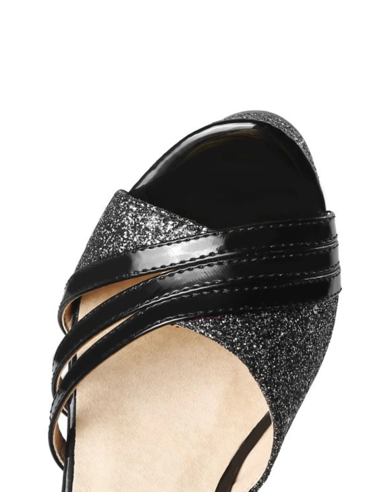 Glitter PU Leather High Heel Sandals - Image 5
