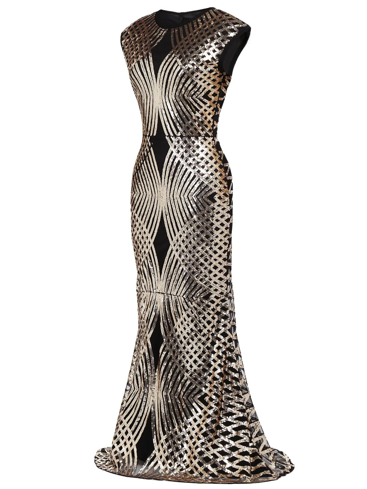 Gold 1920s Sequin Maxi Dress - Image 6