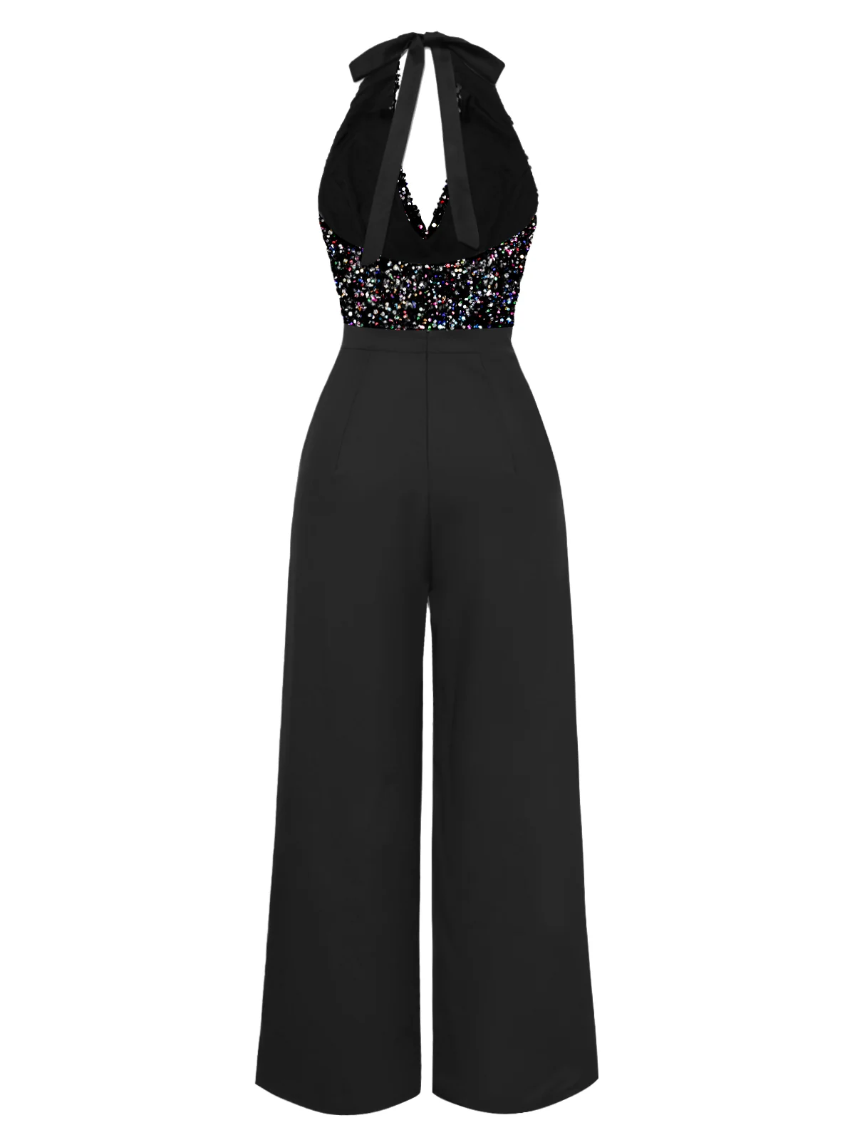Gold 1930s Halter Neck Sequined Jumpsuit - Image 9