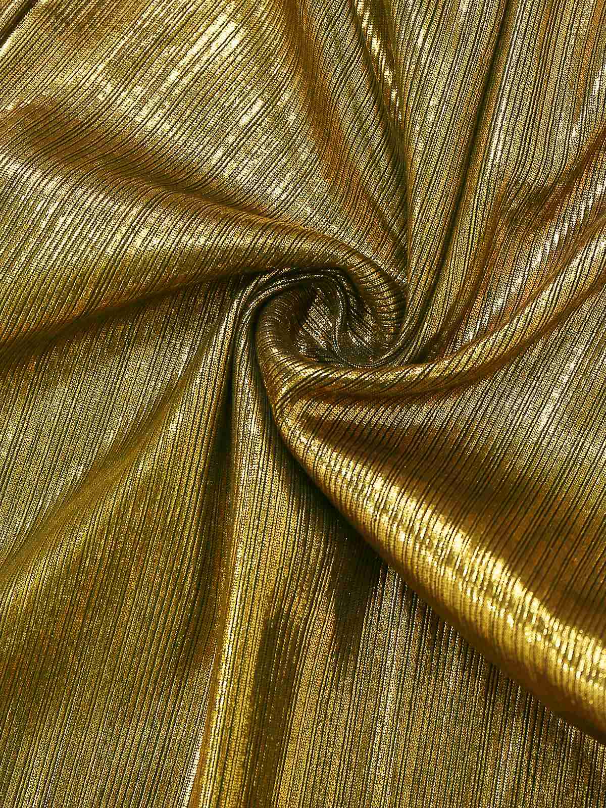 Gold 1930s Metallic Fabric V-Neck Jumpsuit - Image 7