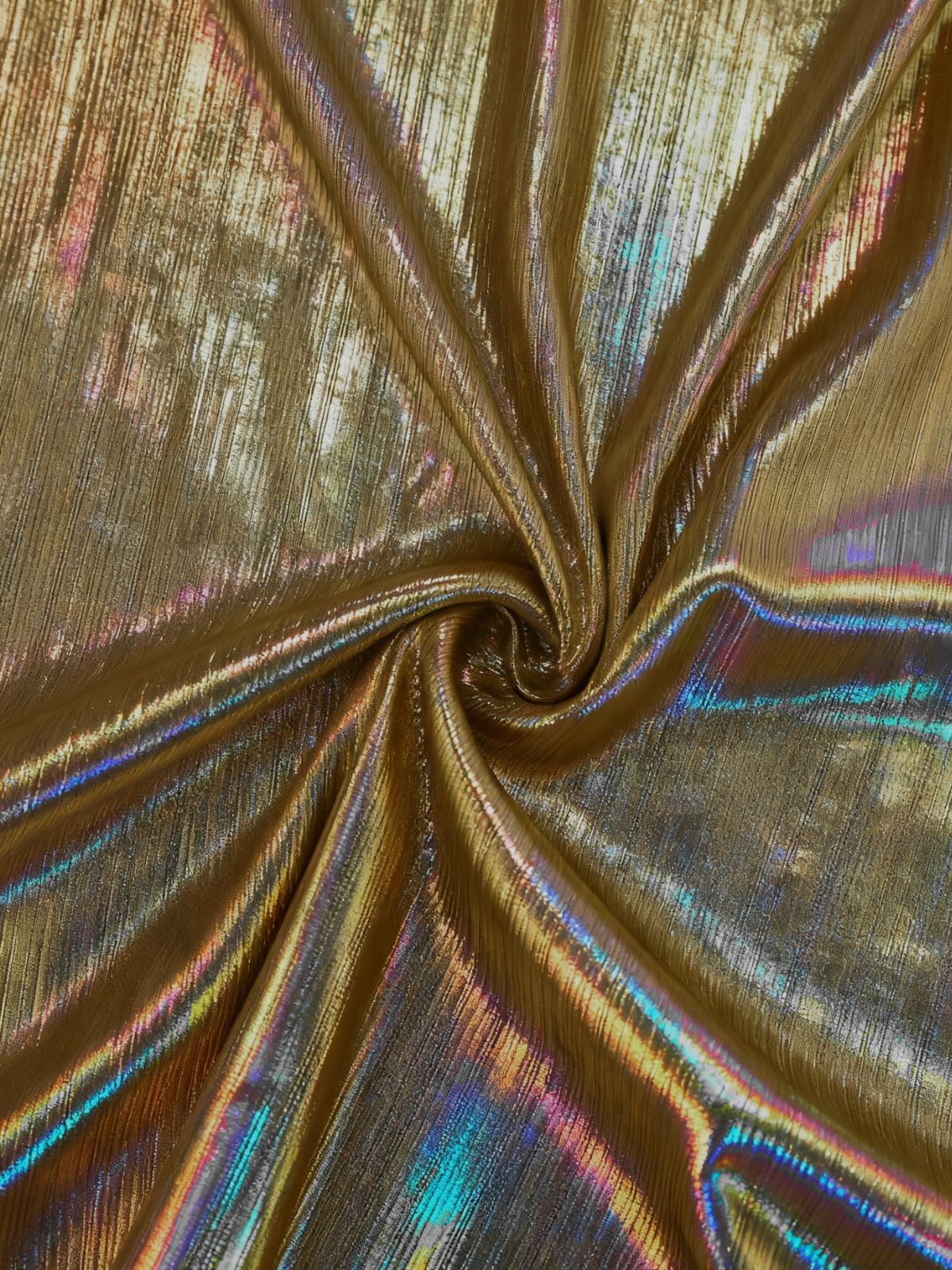 Gold 1930s Metallic Textured Bow Cowl Neck Dress - Image 4