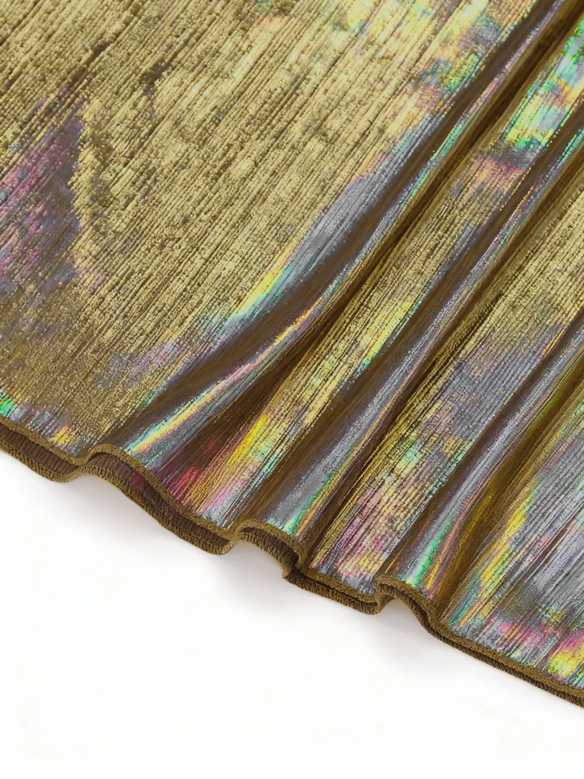 Gold 1930s Metallic Textured Bow Cowl Neck Dress - Image 5