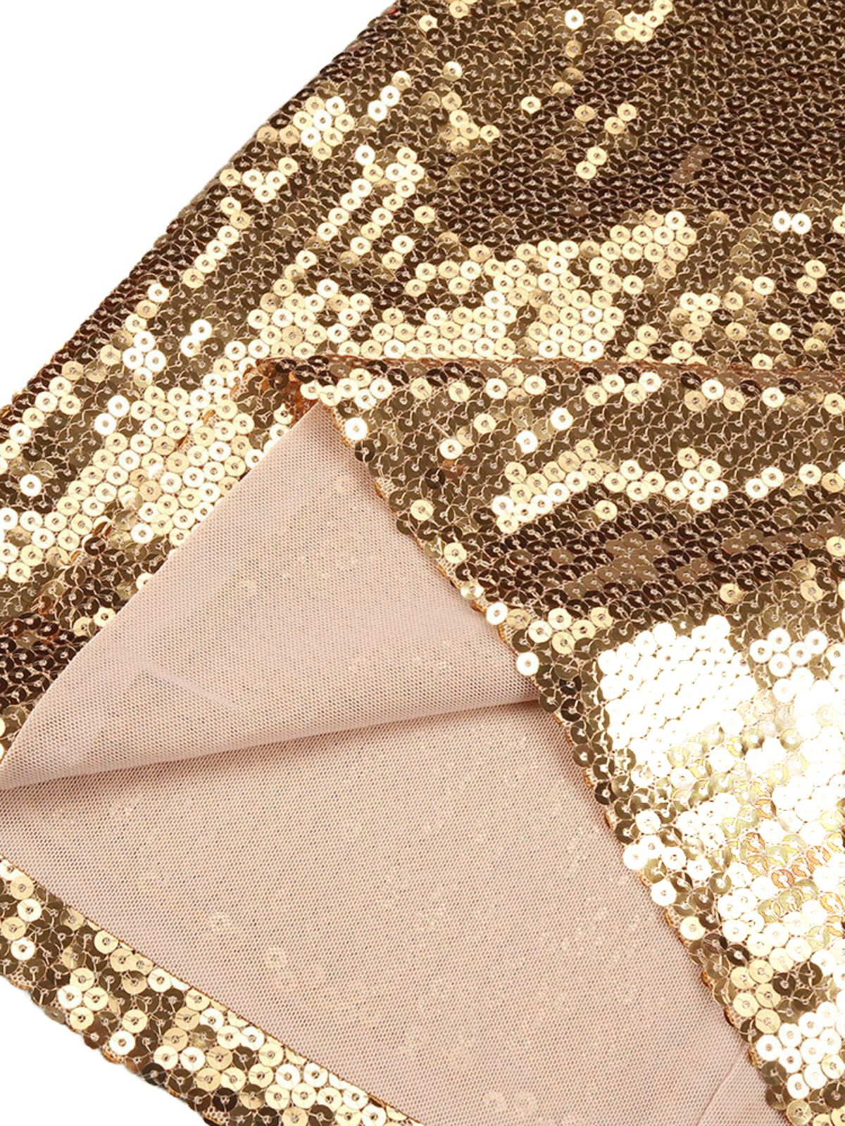 Gold 1970s Solid Sequined Mini Party Dress - Image 7