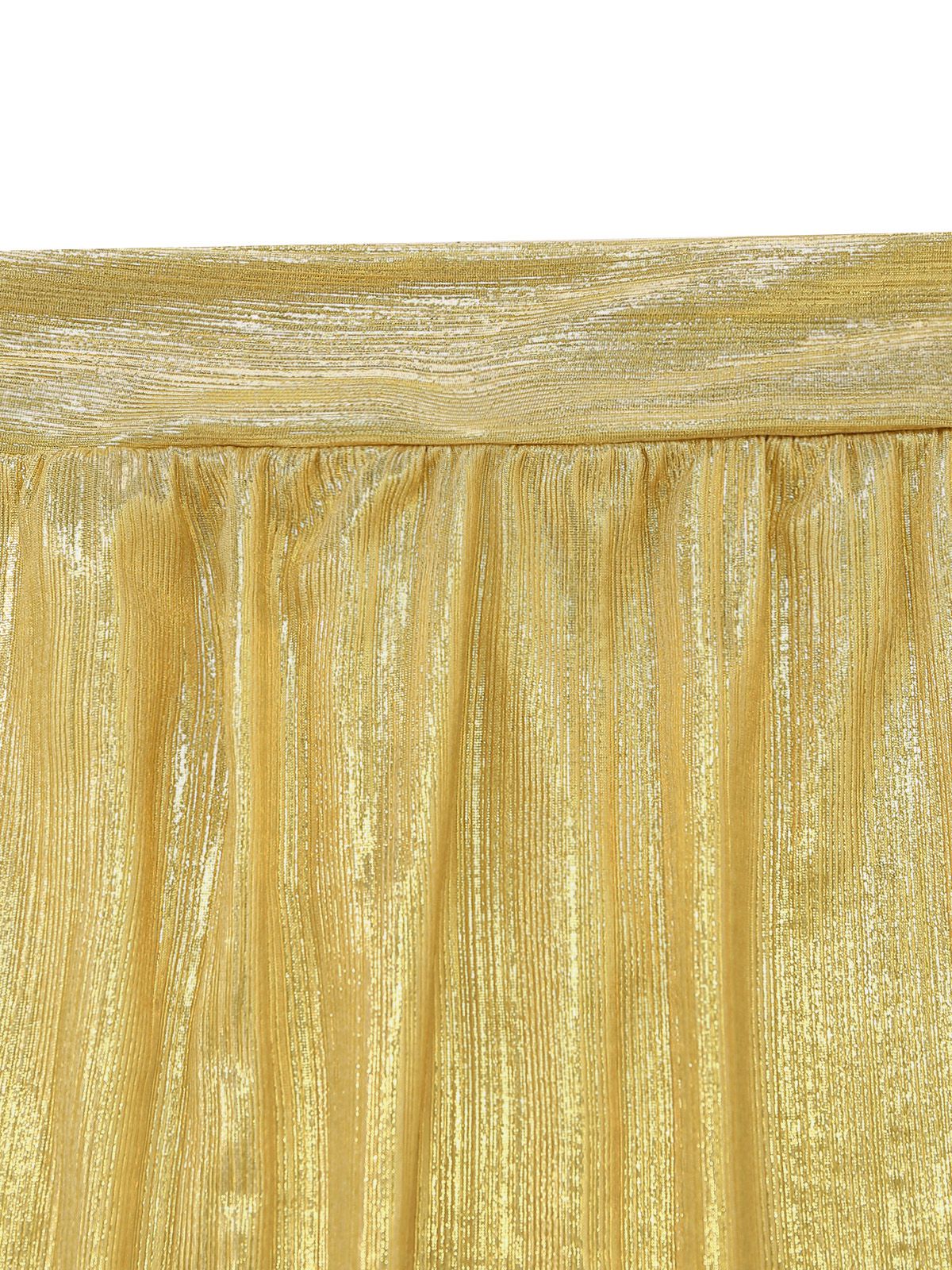 Gold 1980s Metallic Wrap Bow Detail Cover Up - Image 3