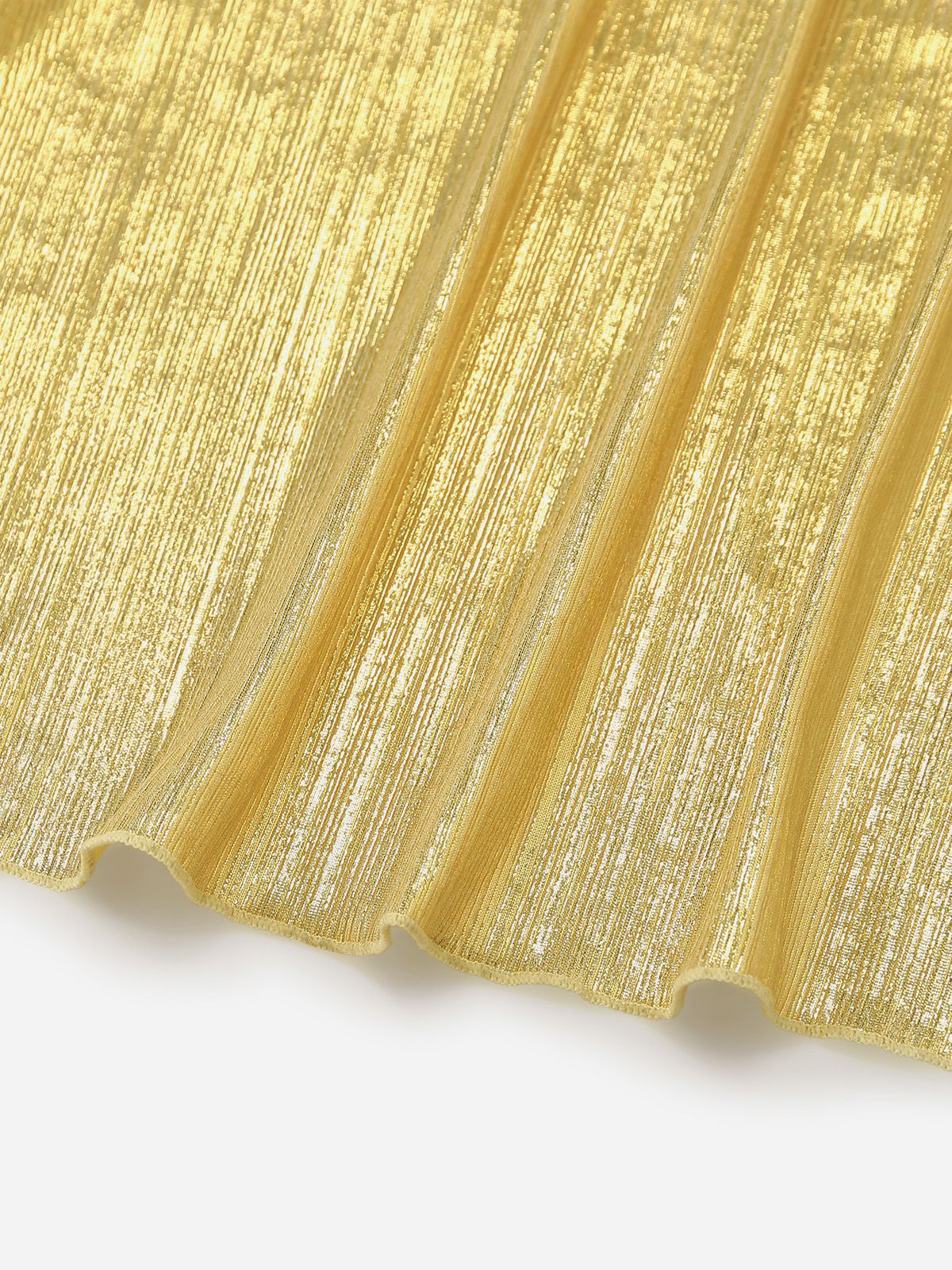 Gold 1980s Metallic Wrap Bow Detail Cover Up - Image 5