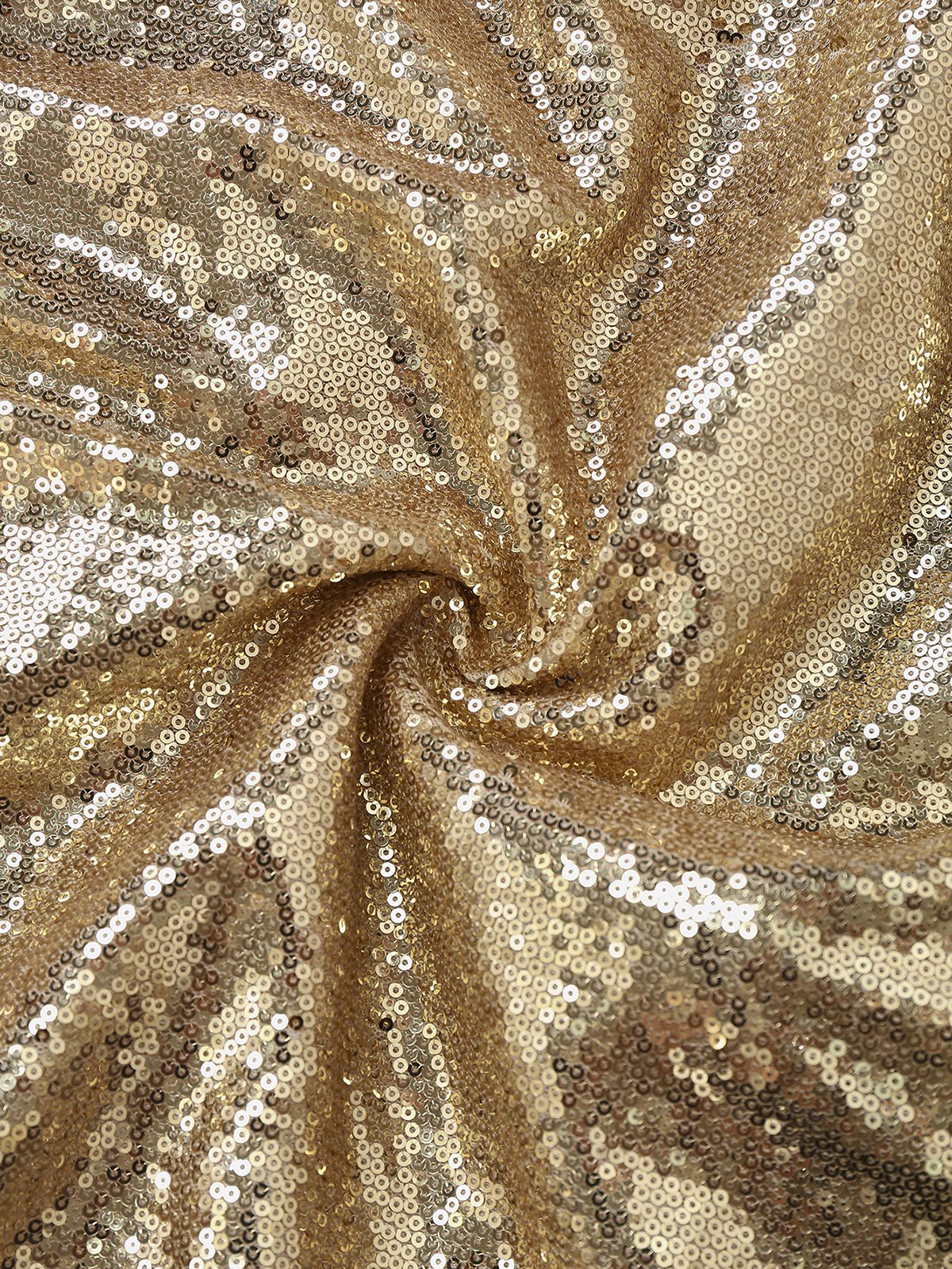 Gold 1980s Off-Shoulder Sequin Party Dress - Image 5