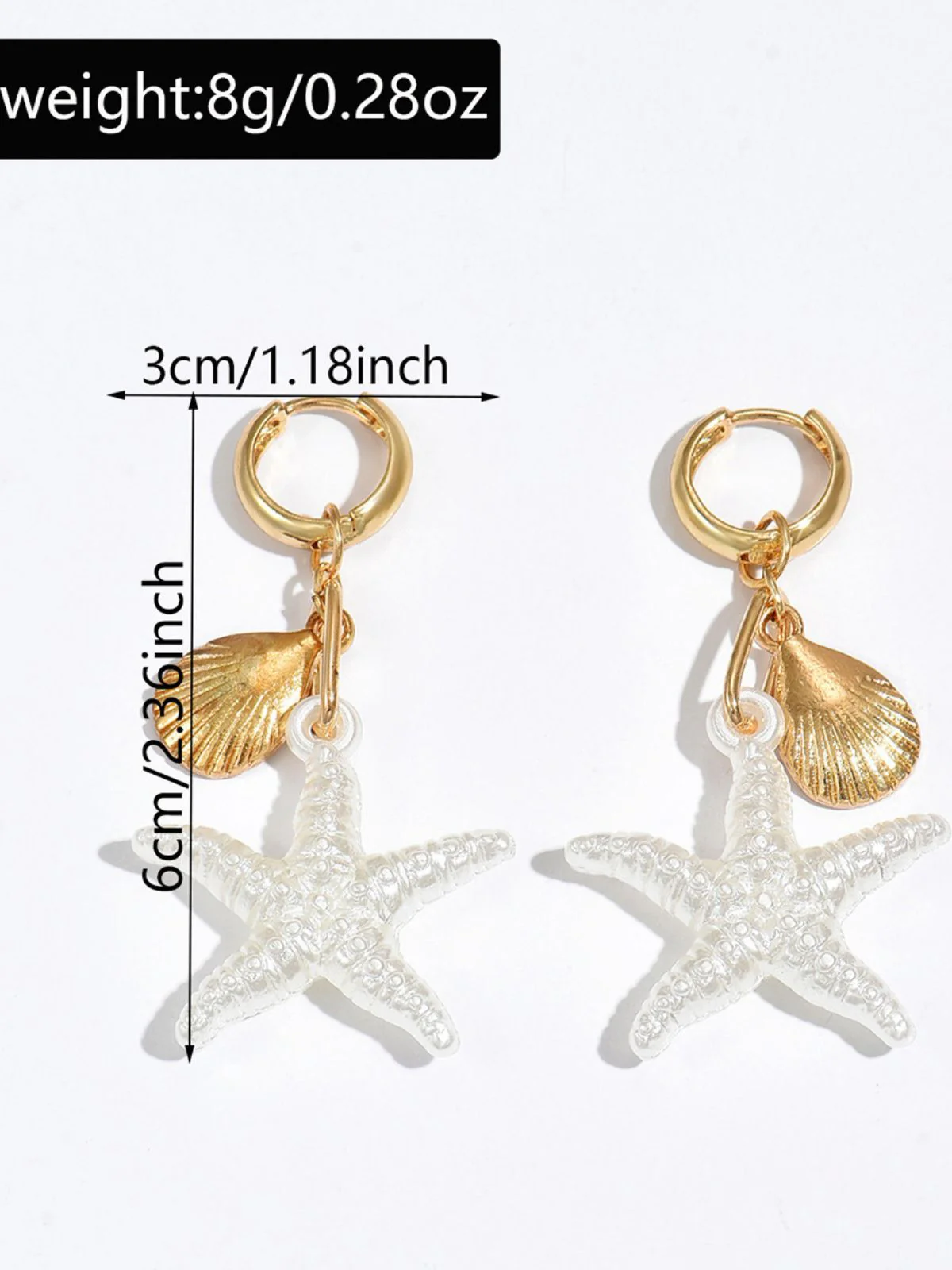 Gold Vacation Style Starfish Earrings - Image 3
