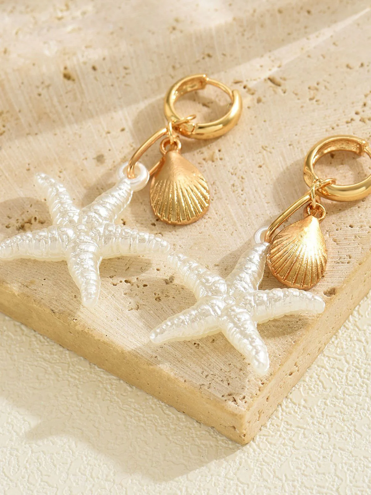 Gold Vacation Style Starfish Earrings - Image 4