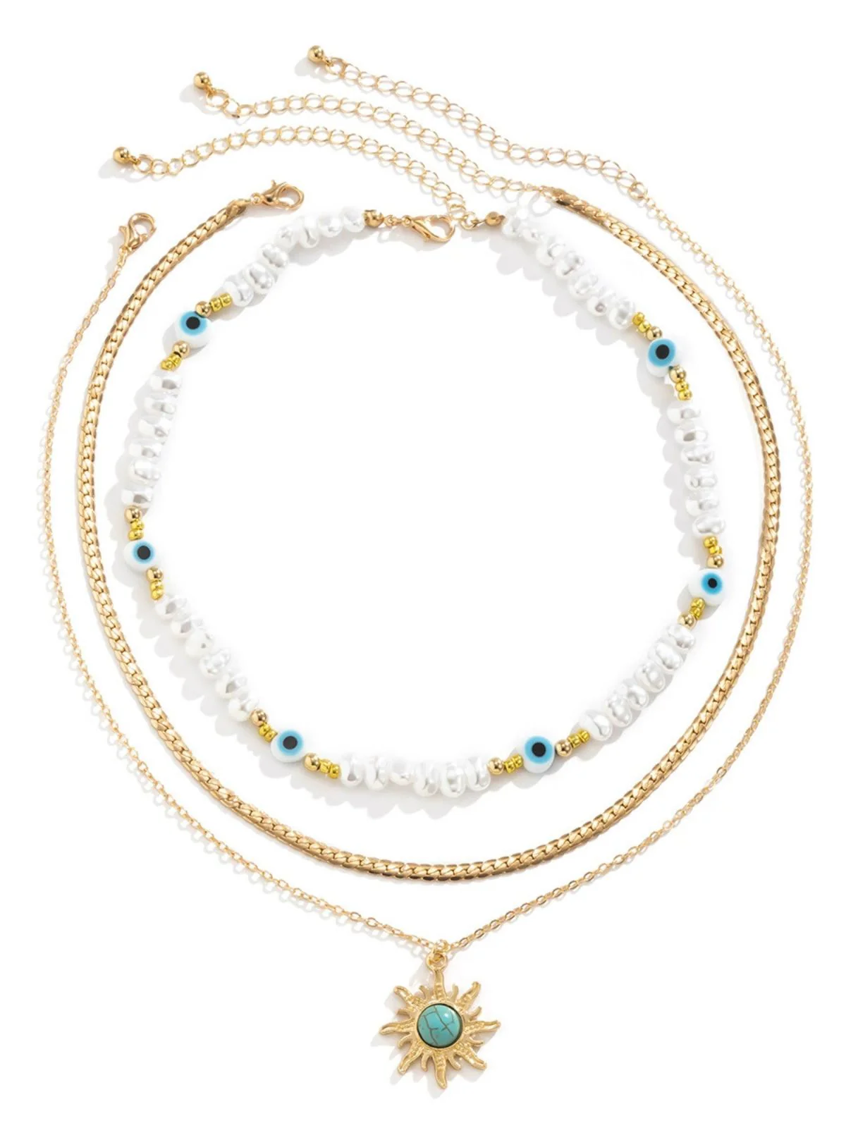 Gold Pearl Star Jewelry Necklace - Image 2