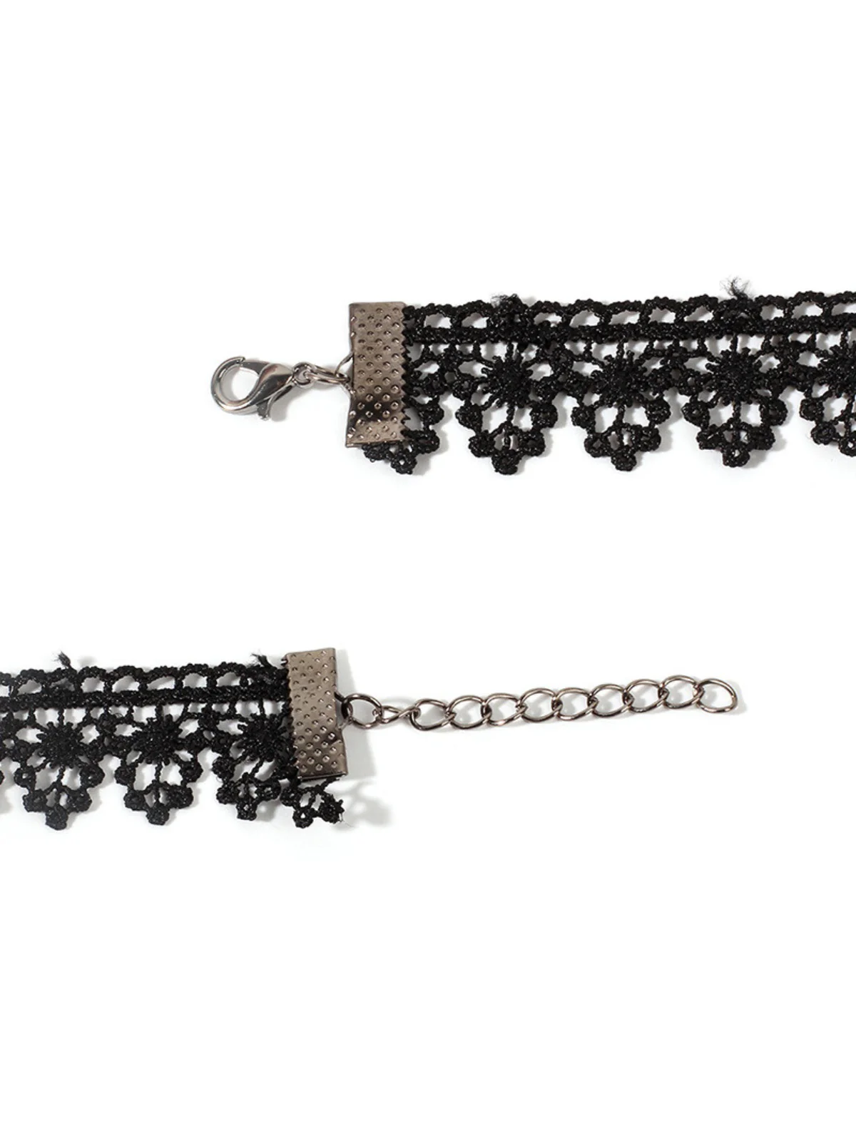 Gothic 3D Rose & Embroidered Lace Choker Necklace - Image 6