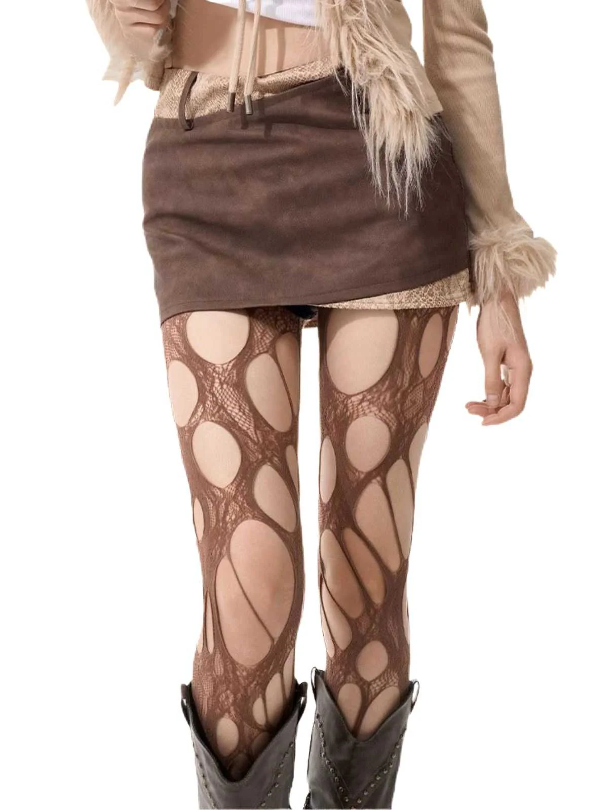 Gothic Cut-Out Strappy Stockings - Image 4