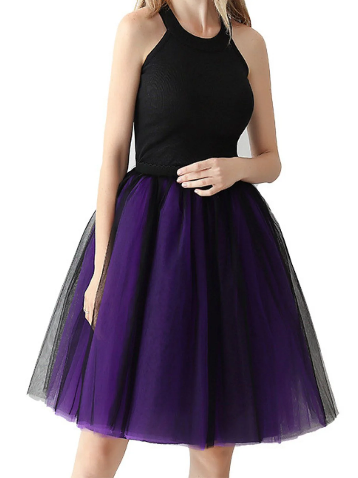 Gradient 1950s Ribbon Belt Mesh Underskirt Petticoat - Image 10