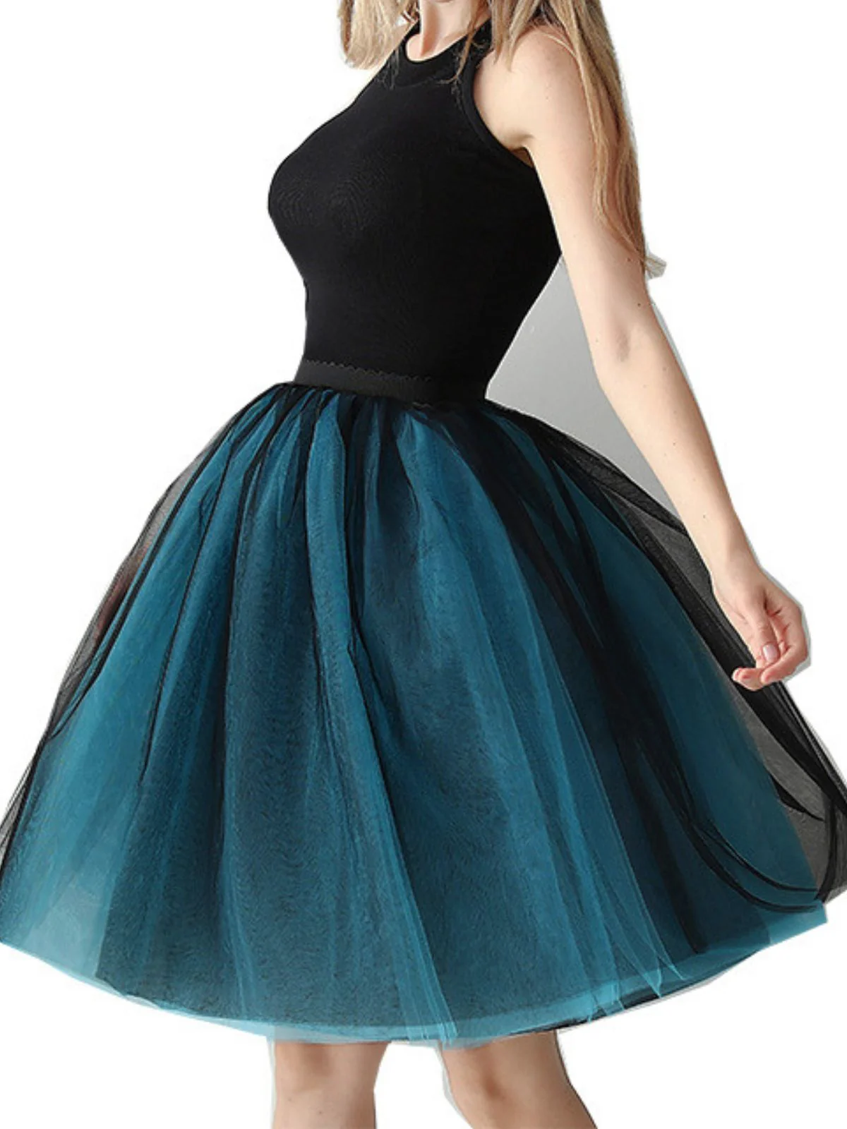 Gradient 1950s Ribbon Belt Mesh Underskirt Petticoat - Image 6