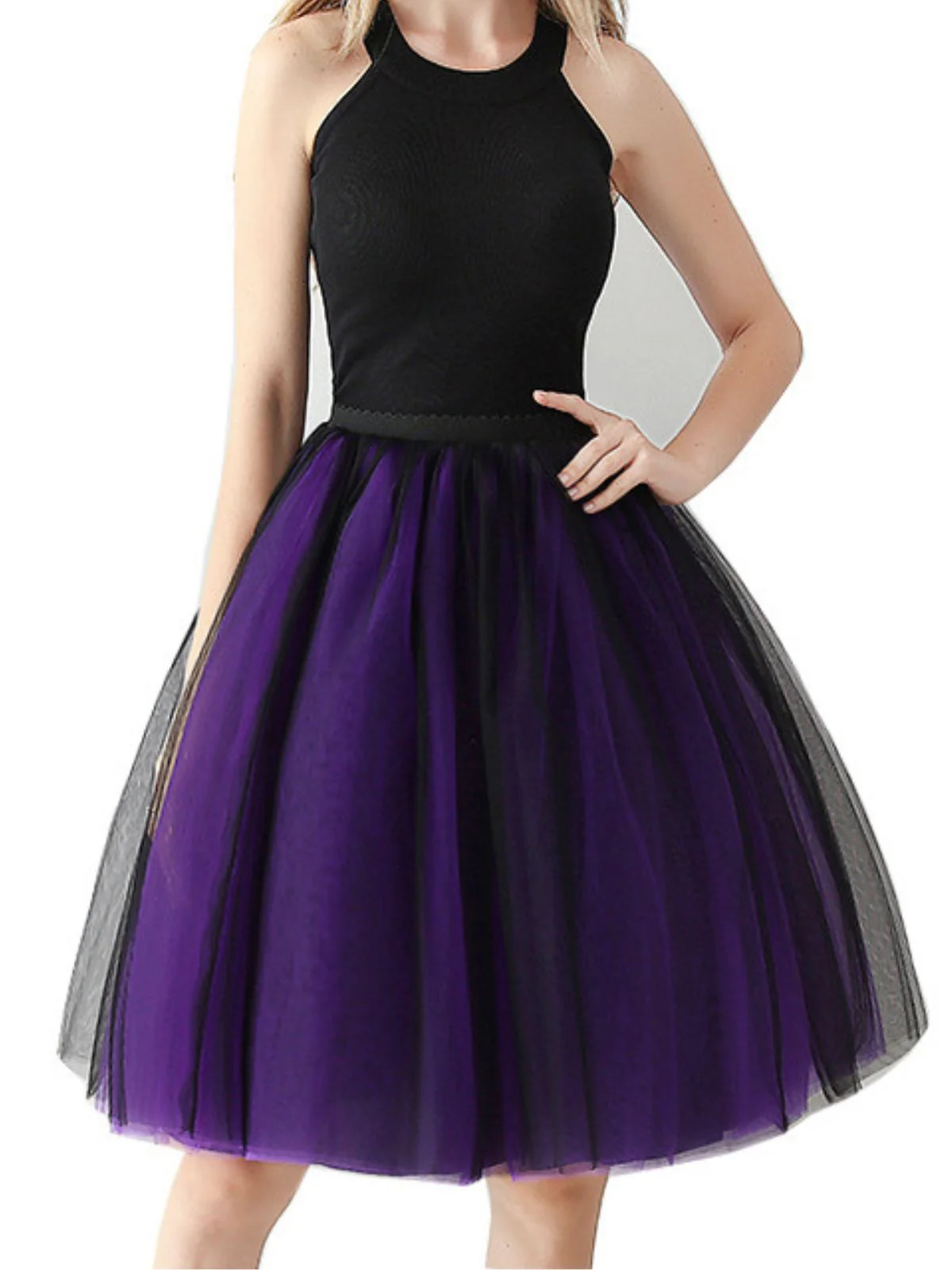Gradient 1950s Ribbon Belt Mesh Underskirt Petticoat - Image 9