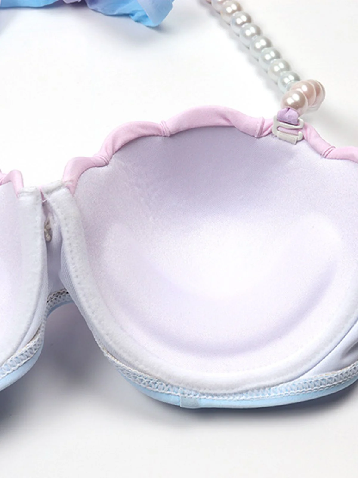1940s Gradient Pink Shell Skirted Bikini Set - Image 7