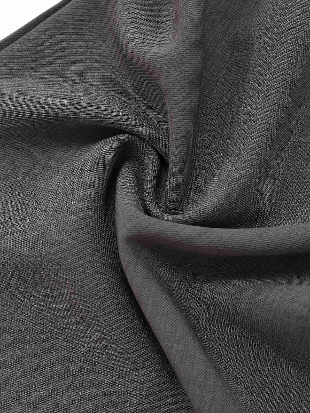 Gray 1930s Solid Sleeeless Office Belted Jumpsuit - Image 5