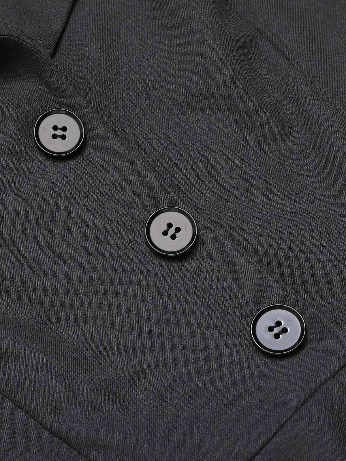 Gray 1940s V-Neck Lapel Lace-Patchwork Jumpsuit - Image 7