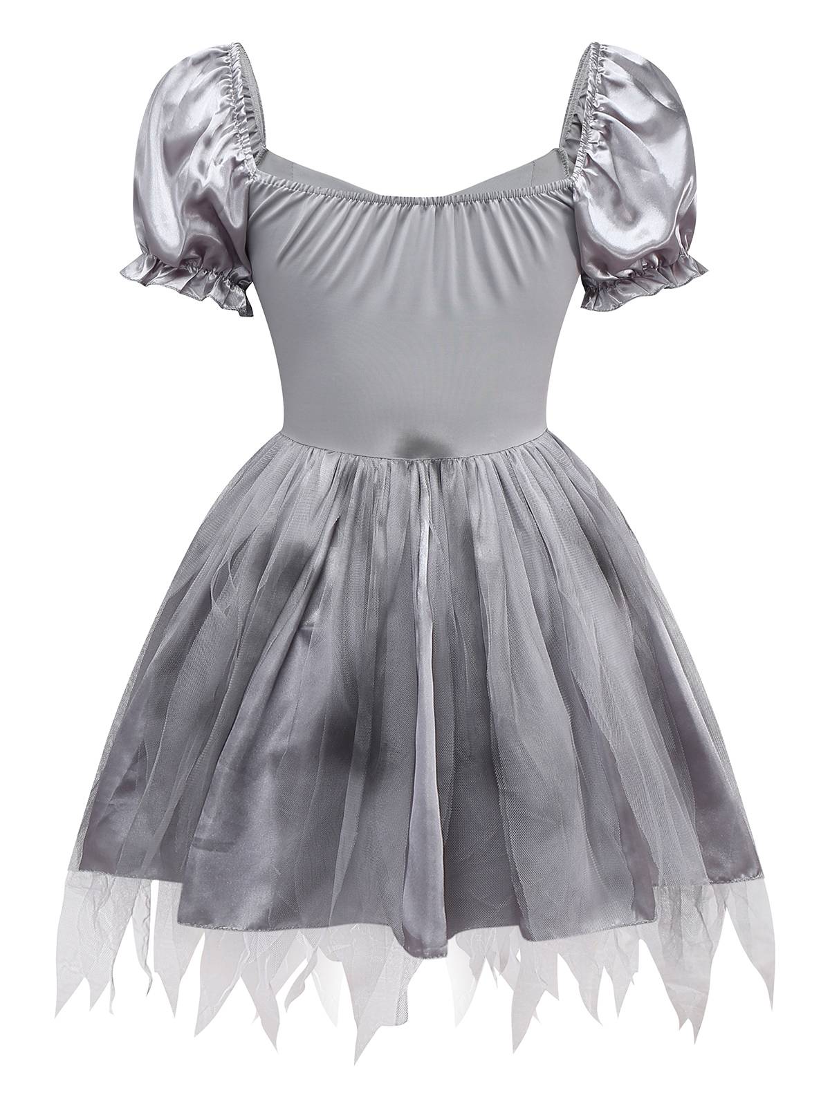 Gray 1950s Ghost Bride Zombie Tutu Dress - Image 2
