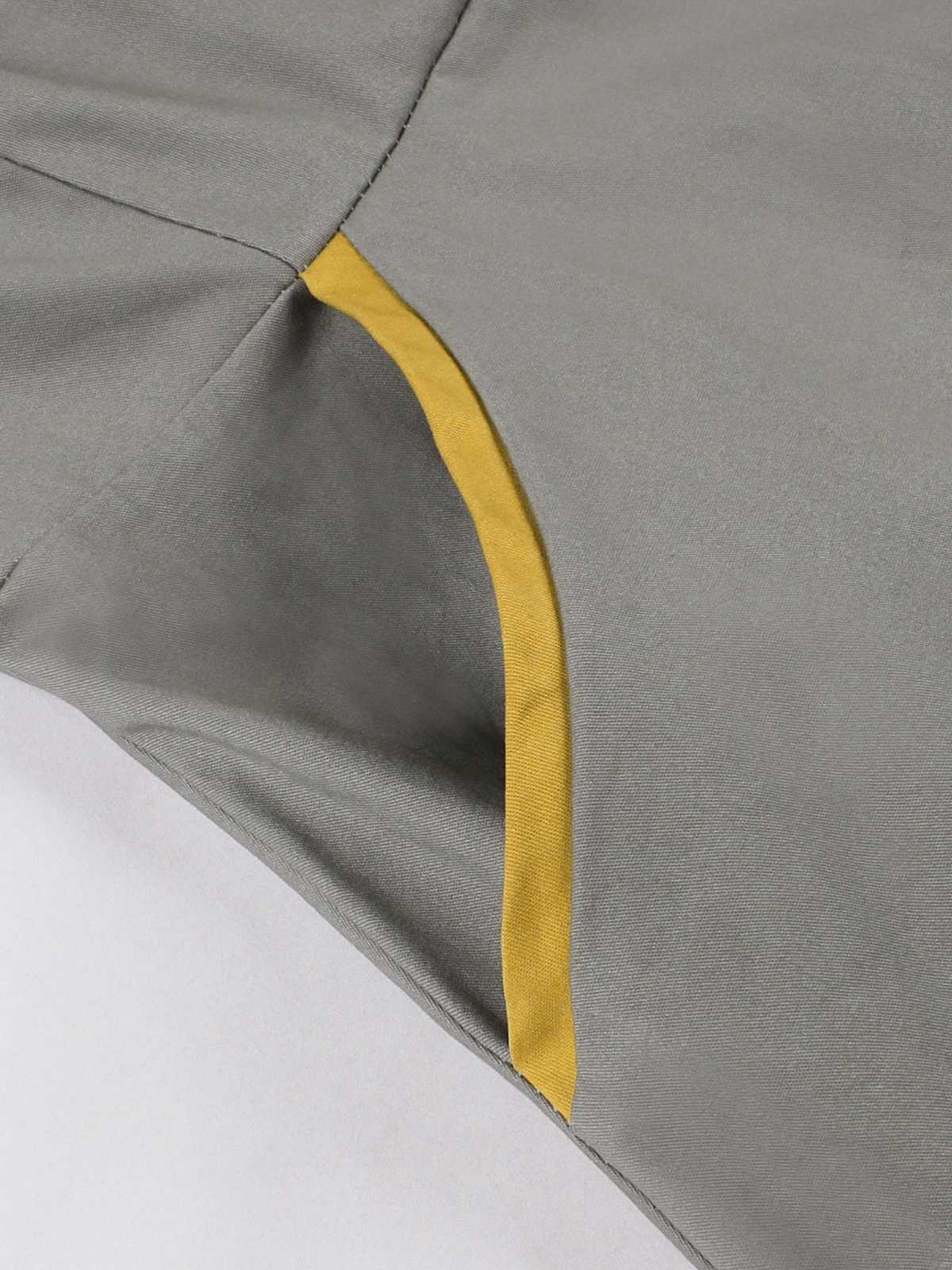 Gray 1950s Lapel Pocketed Swing Dress - Image 5