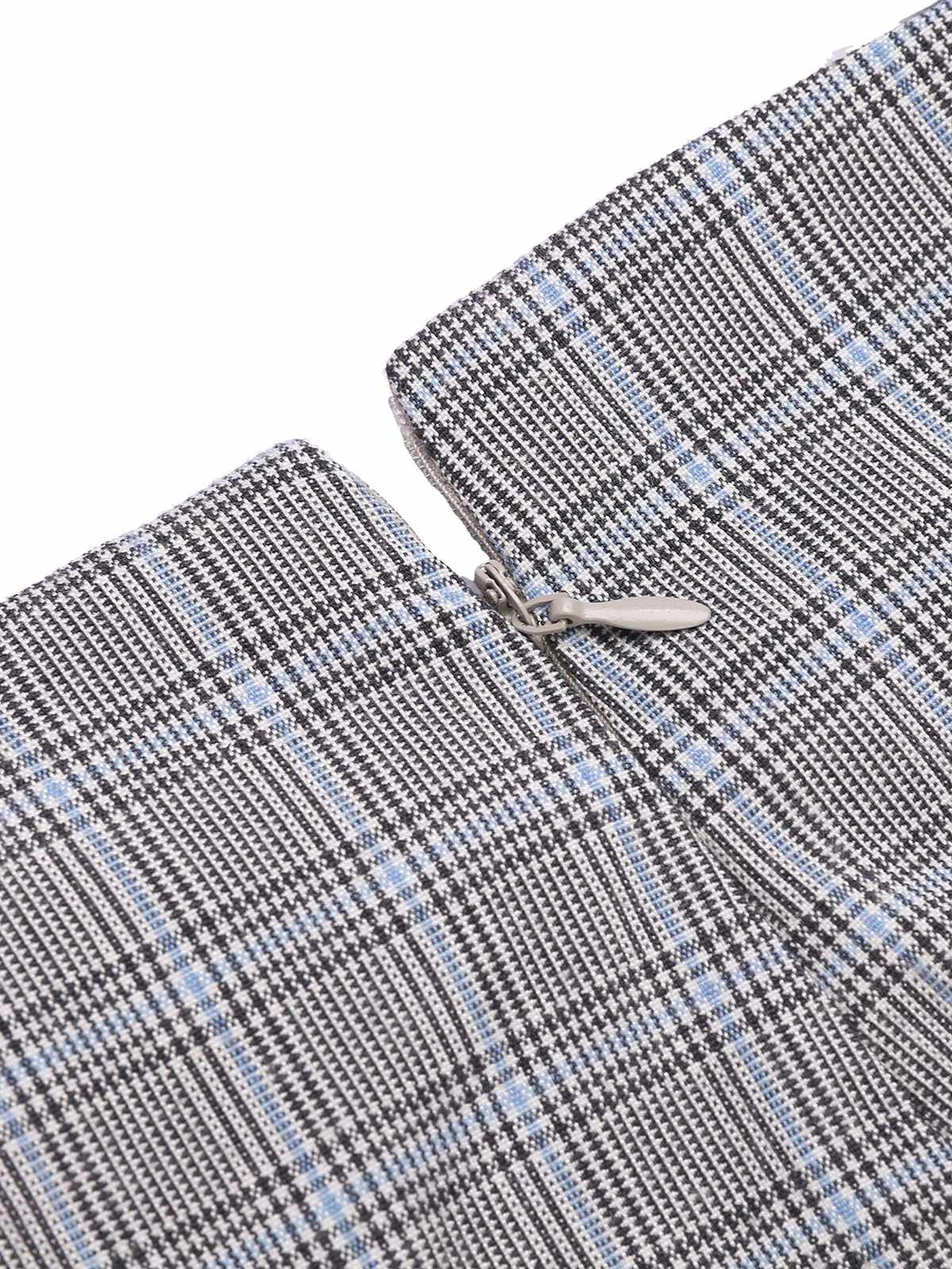 Gray 1950s Plaids Suspender Pants - Image 9