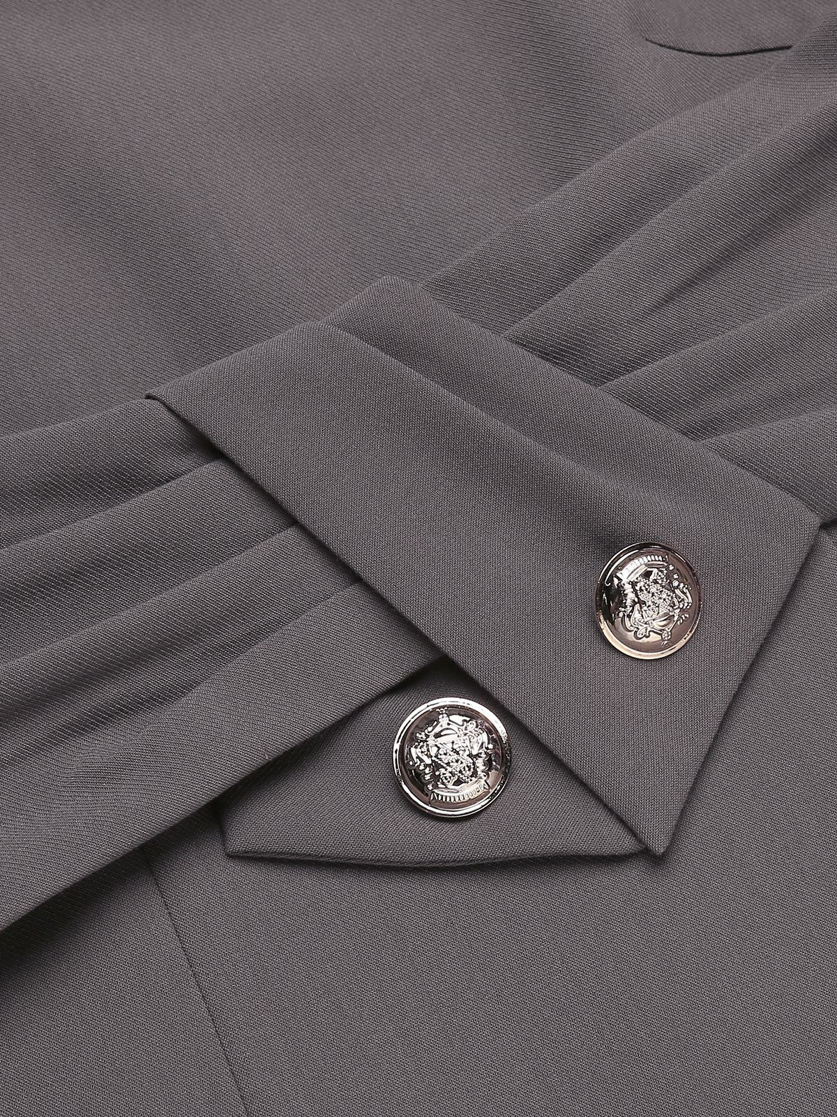 Gray 1960s Belt Solid Pencil Dress - Image 6