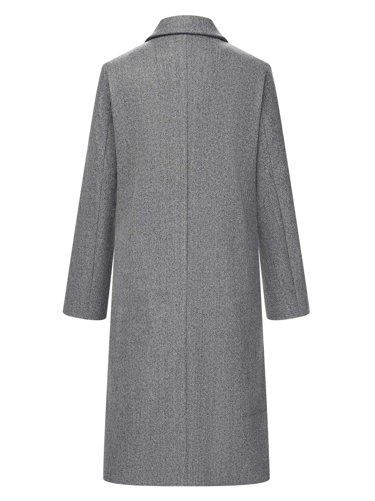 Gray 1960s Over Knee Lapel Coat - Image 2