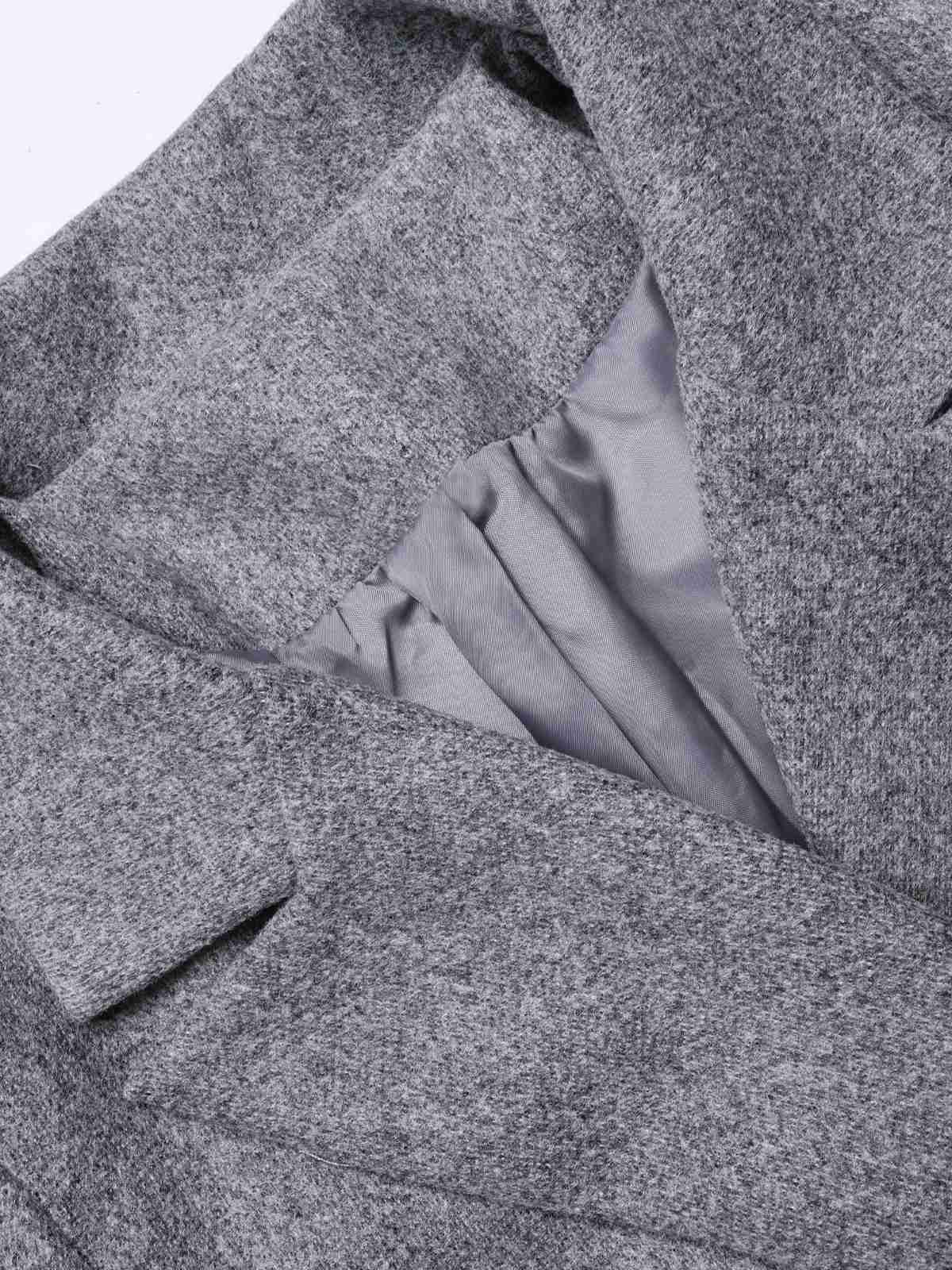 Gray 1960s Over Knee Lapel Coat - Image 4