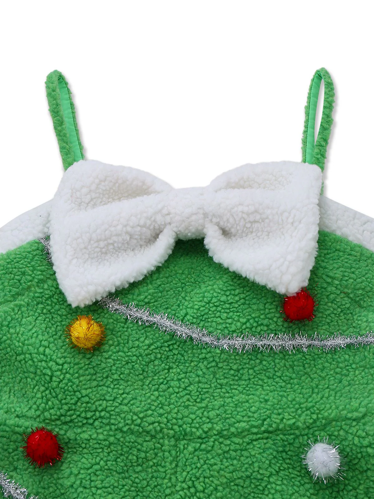 Green 1930s Christmas Tree Pom-Pom Bow Jumpsuit - Image 5