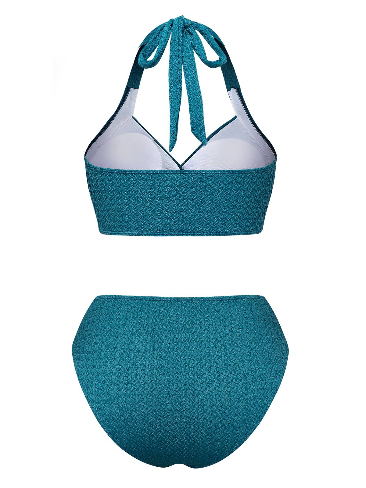 Green 1930s Cut-out Halter Lace-up Bikini Set - Image 2